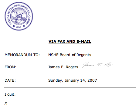 Rogers memo says 'i quit'